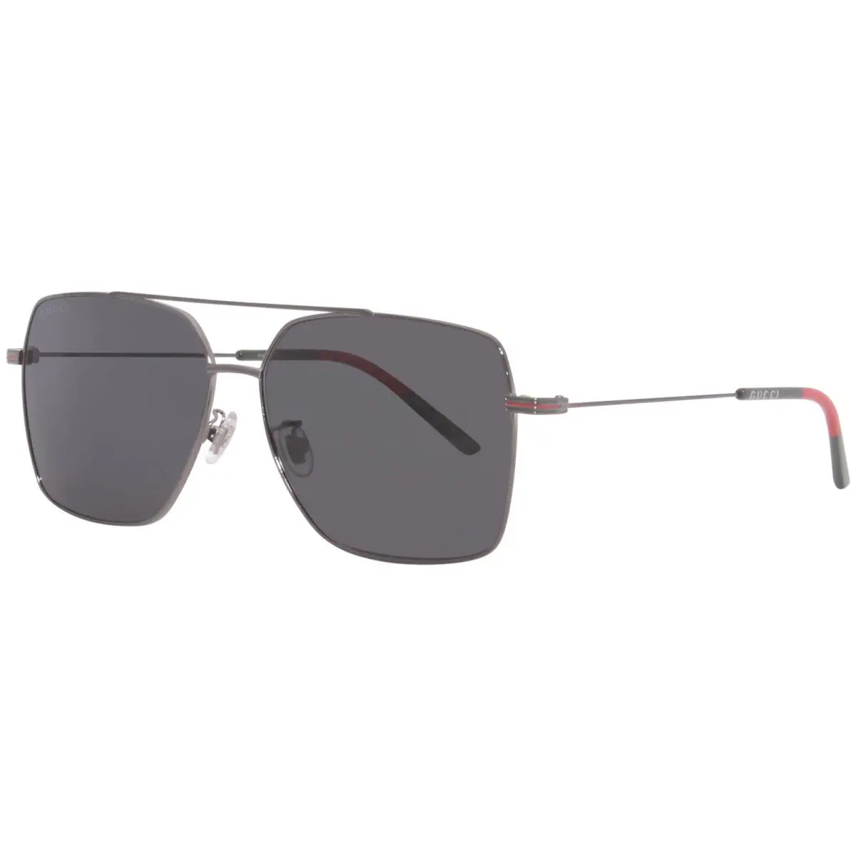 Gucci GG1053SK 001 Sunglasses Men`s Ruthenium/grey Lenses Square 61mm - Frame: Gunmetal, Lens: Gray