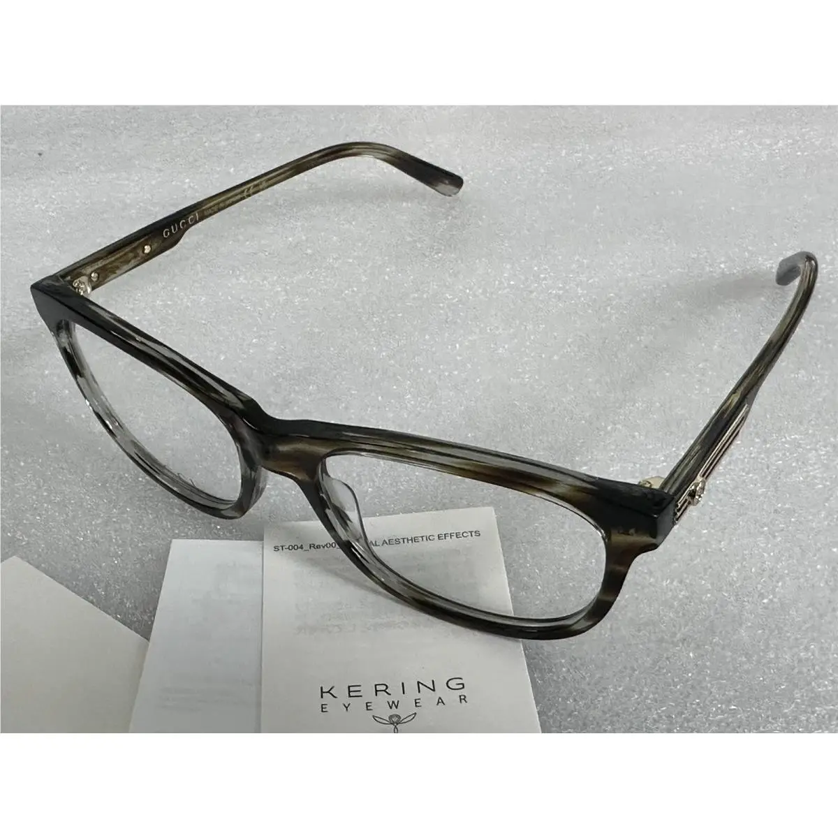 GG 1292O Eyeglasses 003 Havana Gold Frame Demo Lens 55-17-145 RX by Gucci