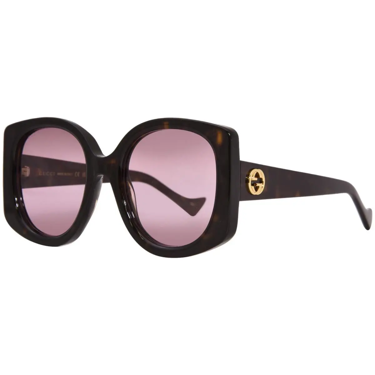 Gucci GG1257S 003 Sunglasses Women`s Havana/red Lenses Butterfly Shape 53mm