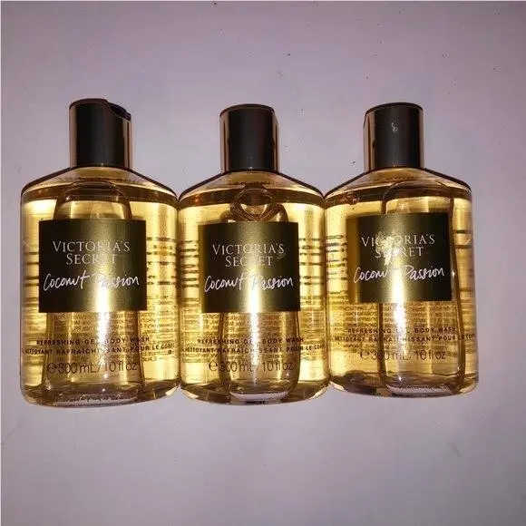 Set of 3 Victoria Secret Bodywash Coconut Passion 10oz Each Refreshing Gel