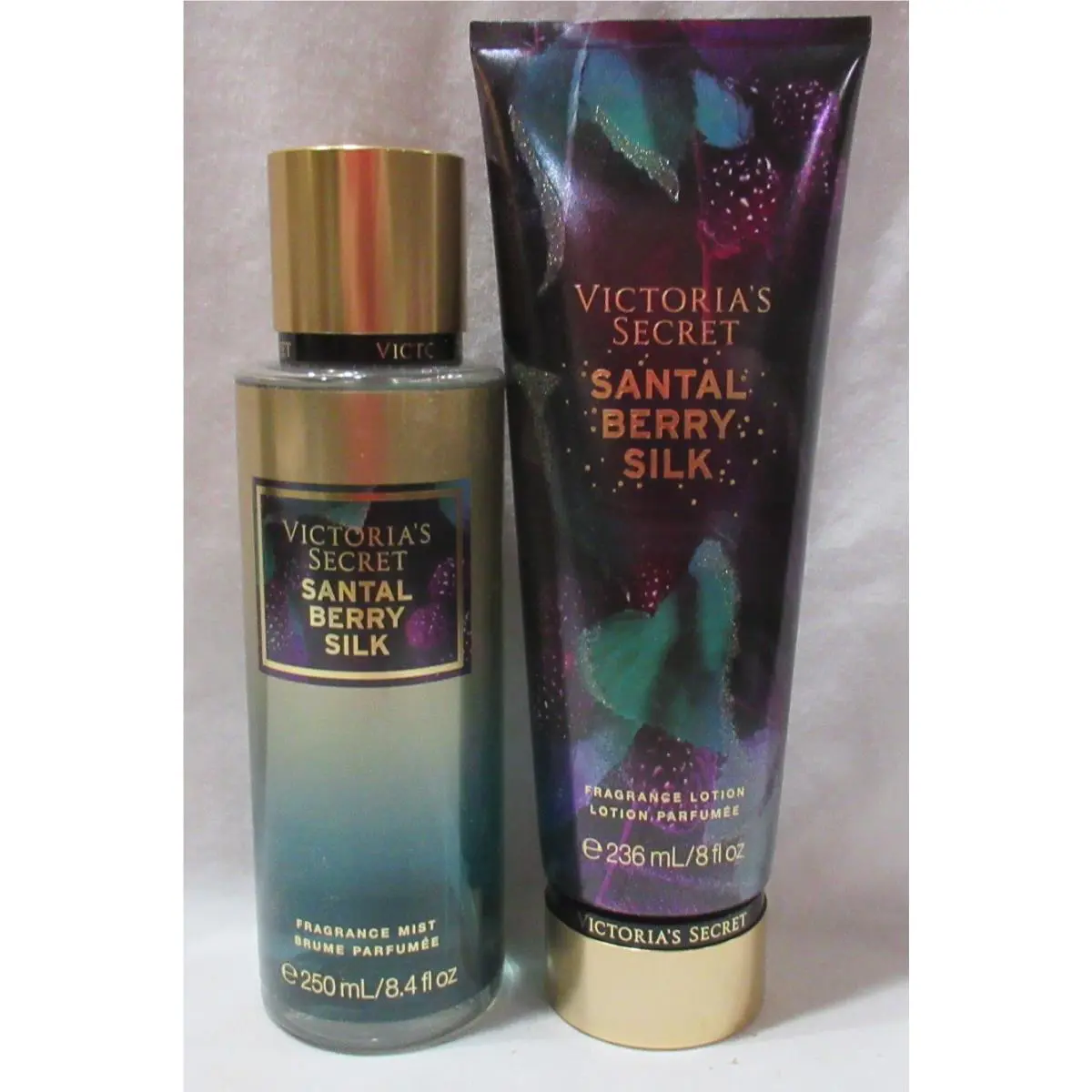 Victoria`s Secret Fragrance Mist Lotion Set Lot of 2 Santal Berry Silk