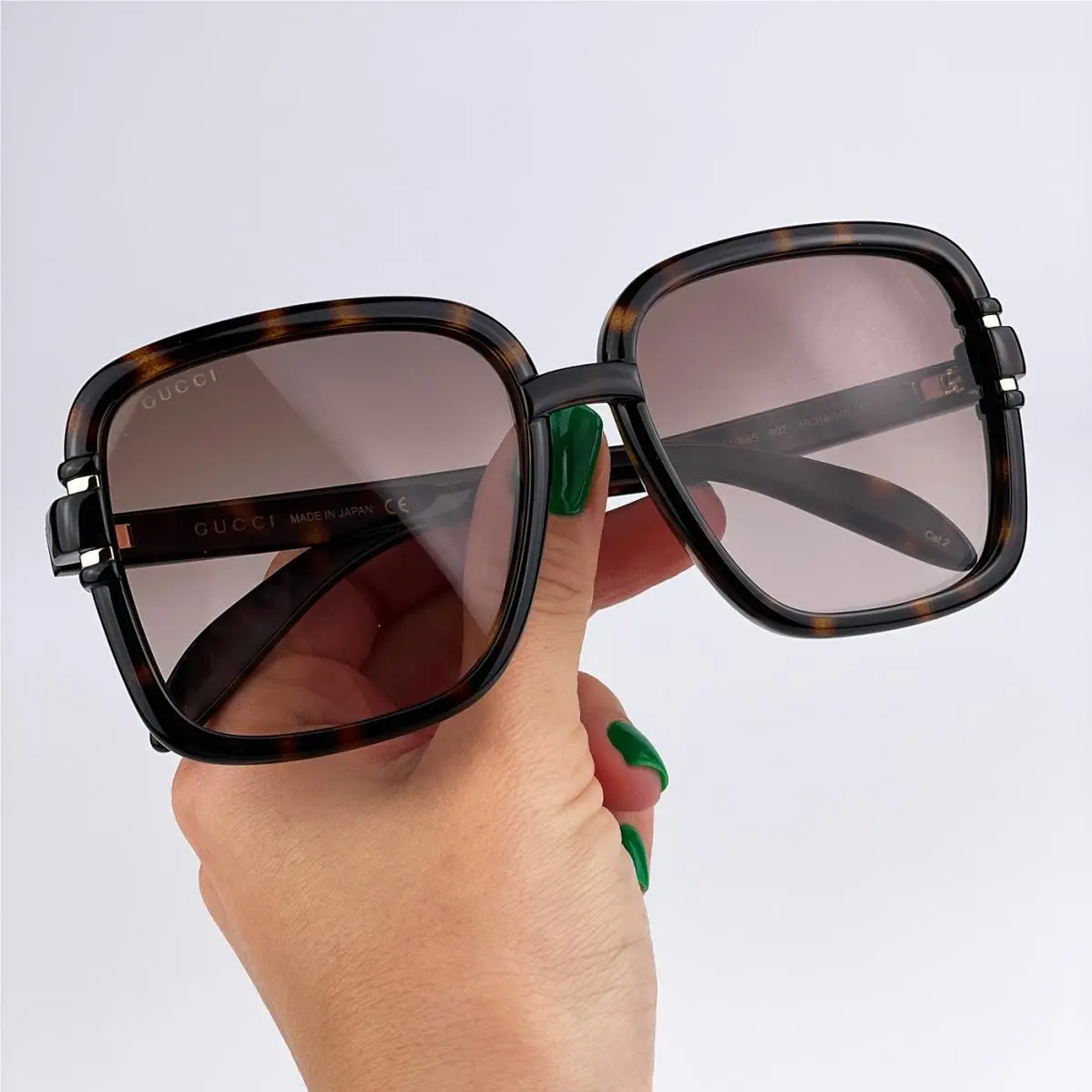 Gucci Women Sunglasses Havana Brown Gradient Butterfly GG1066S 002