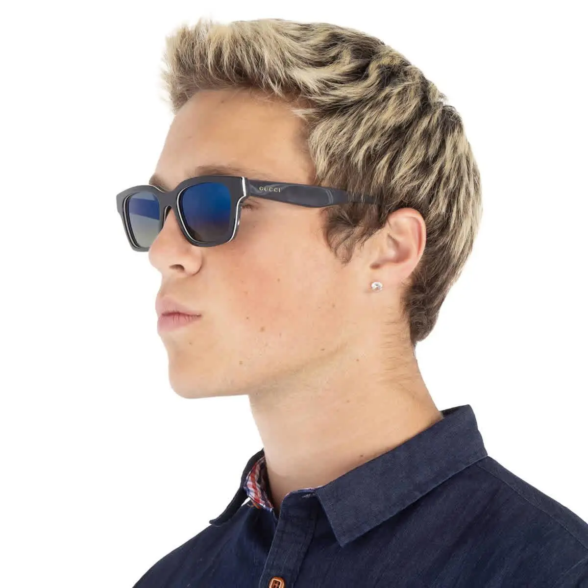 Gucci Blue Gradient Square Men`s Sunglasses GG1641SA 003 53 GG1641SA 003 53