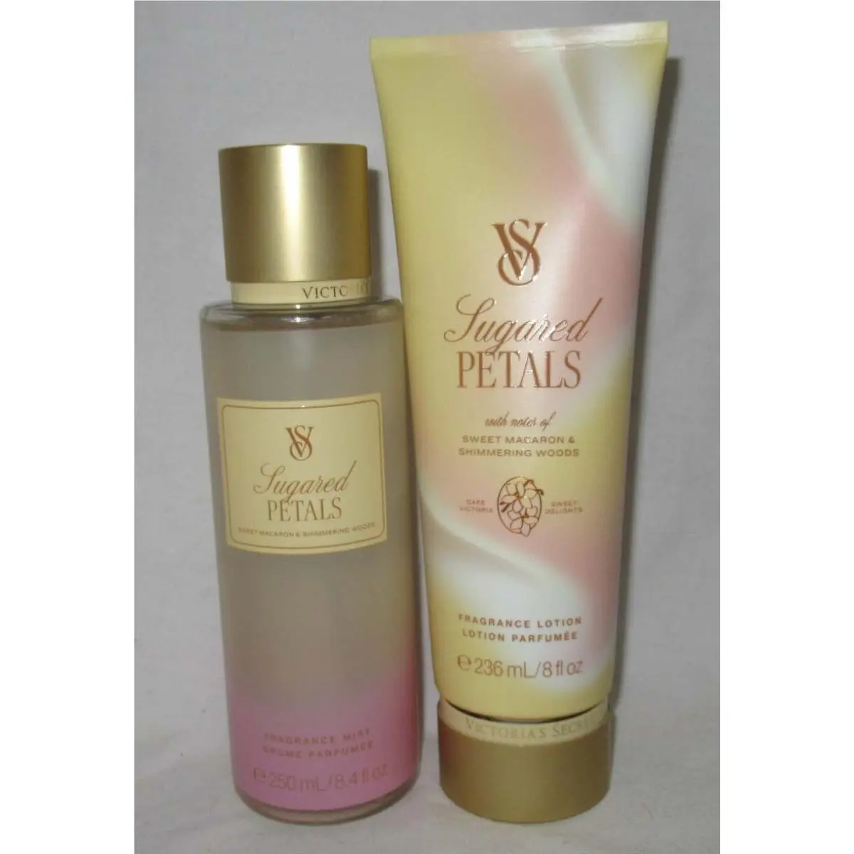 Victoria`s Secret Fragrance Mist Lotion Set Lot of 2 Sugared Petals Enjoy