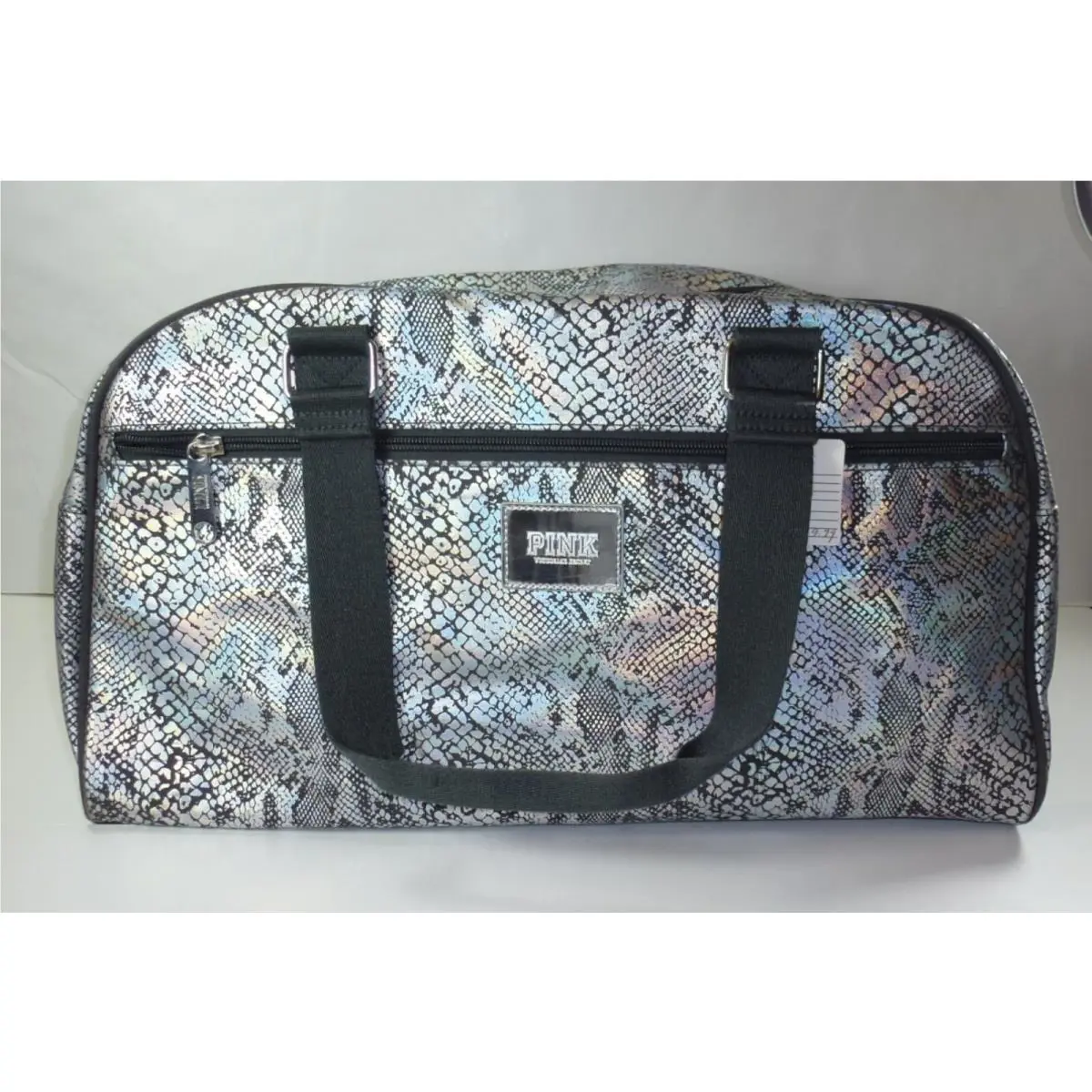 Pink Victoria`s Secret Womens Tote Bag Reptile Pattern Double Handles K91