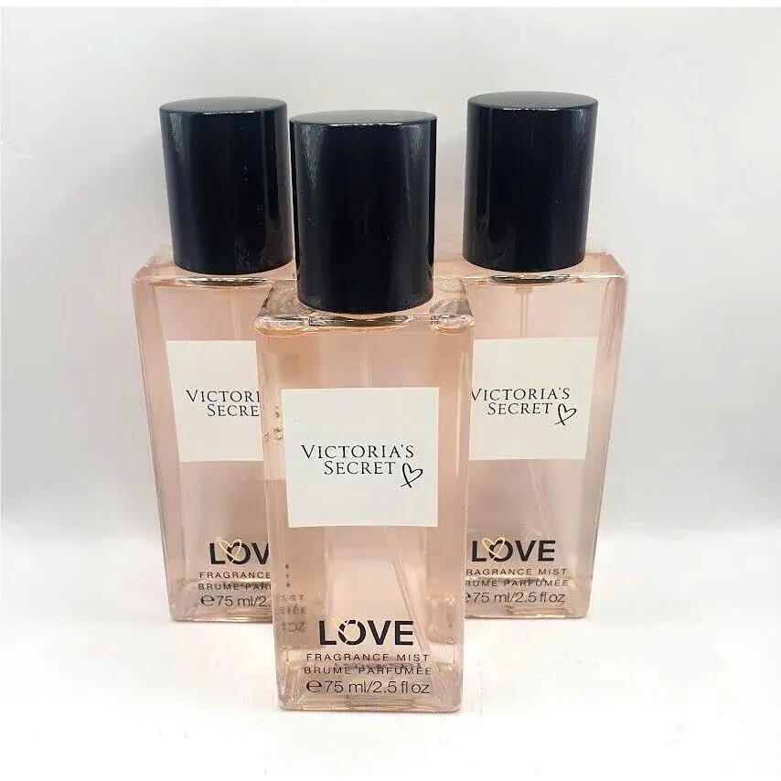 Victoria`s Secret Love Fragrance Body Mist 2.5 FL OZ Each Travel Size Set OF 3