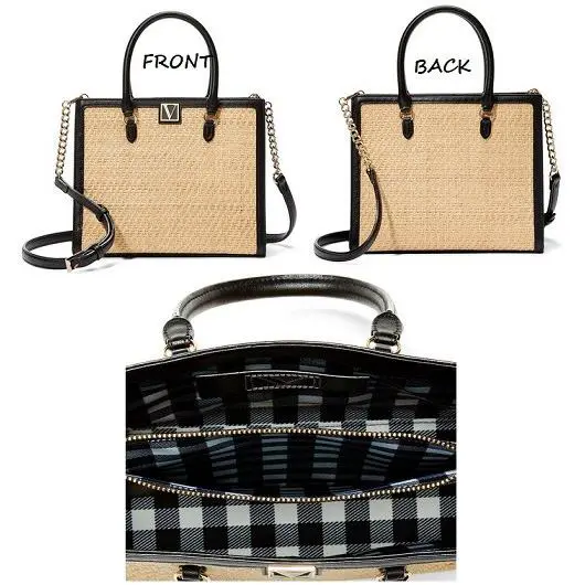 Victoria`s Secret The Victoria Structured Satchel in Natural Raffia Limited