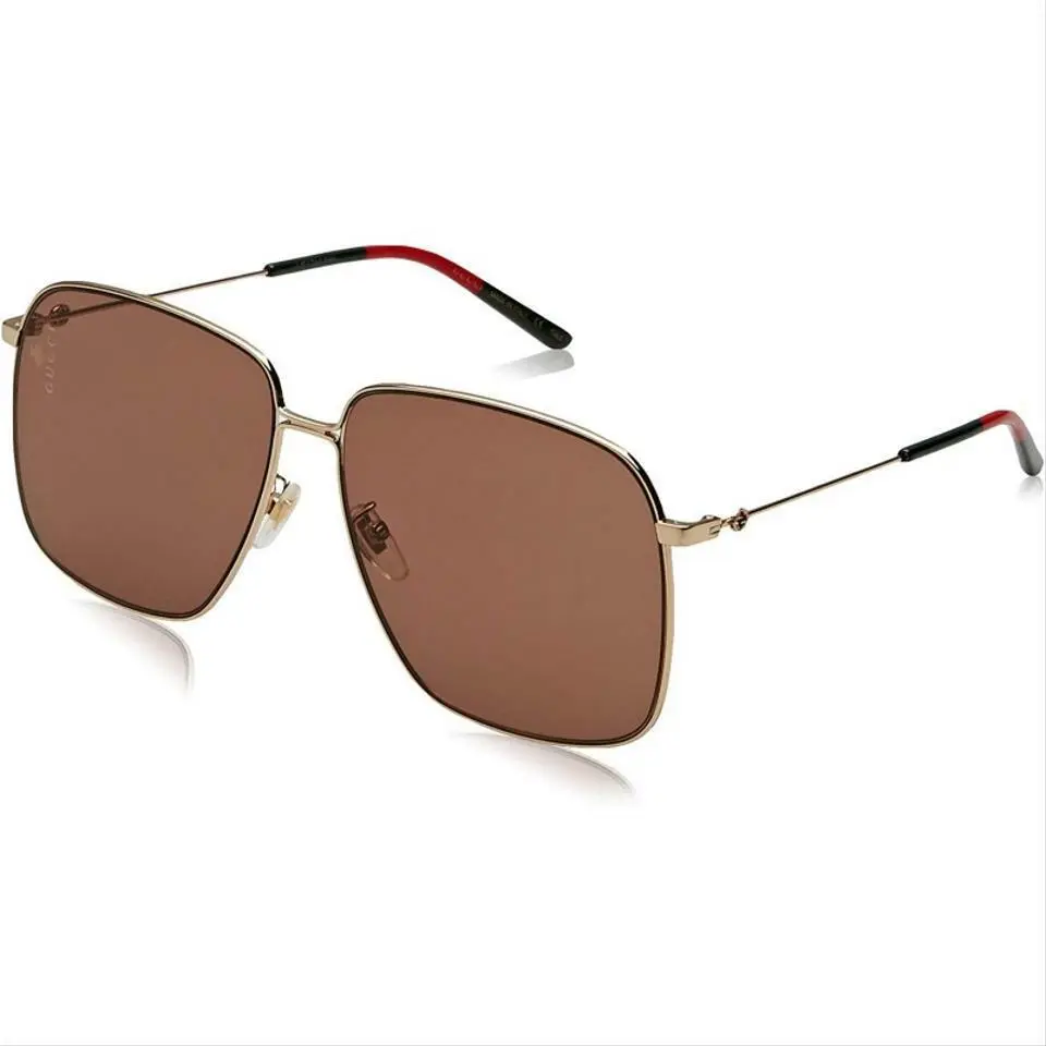 Gucci GG0394S 002 Square Unisex Sunglasses - Frame: HavanaGold, Lens: Brown