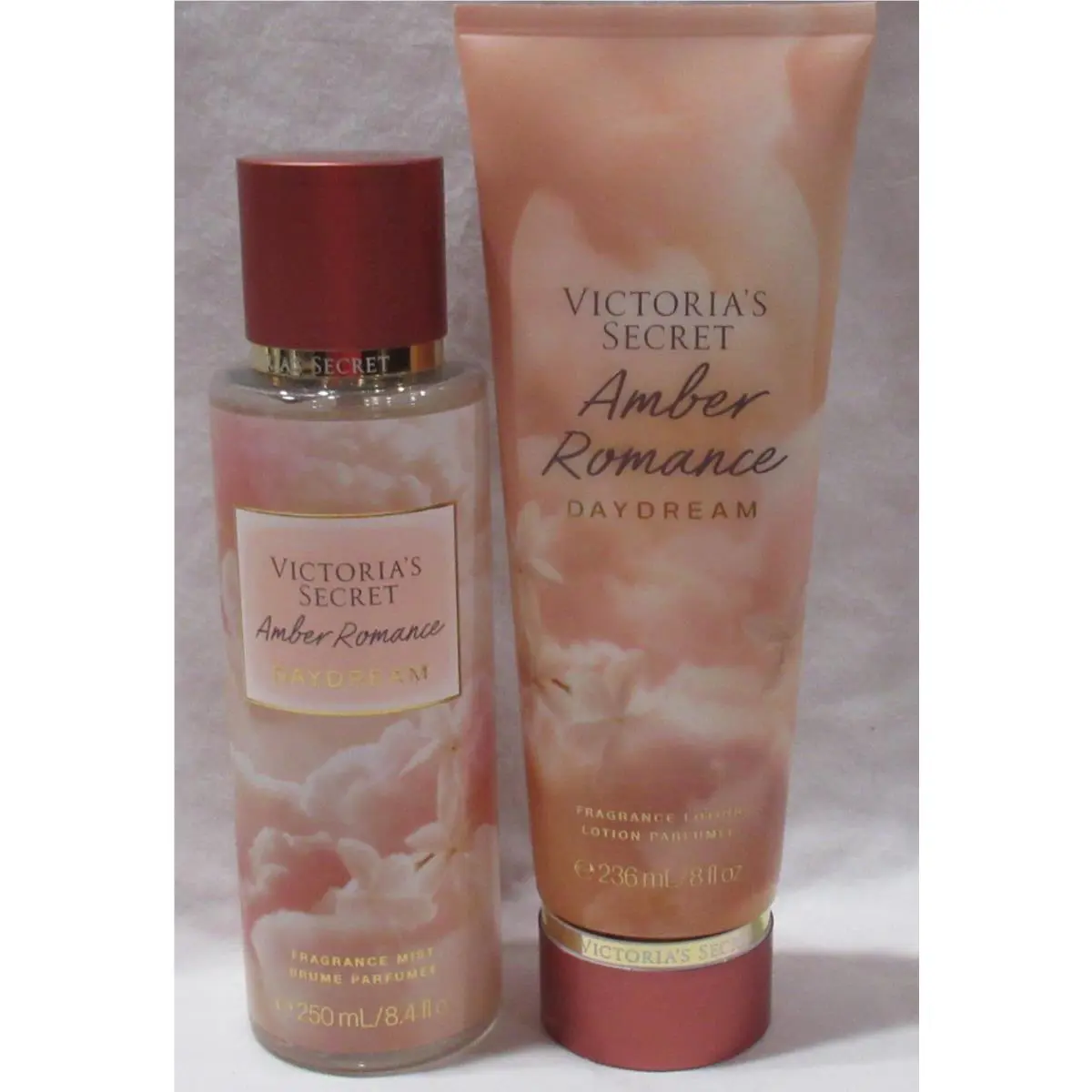 Victoria`s Secret Fragrance Mist Lotion Set Lot of 2 Amber Romance Daydream
