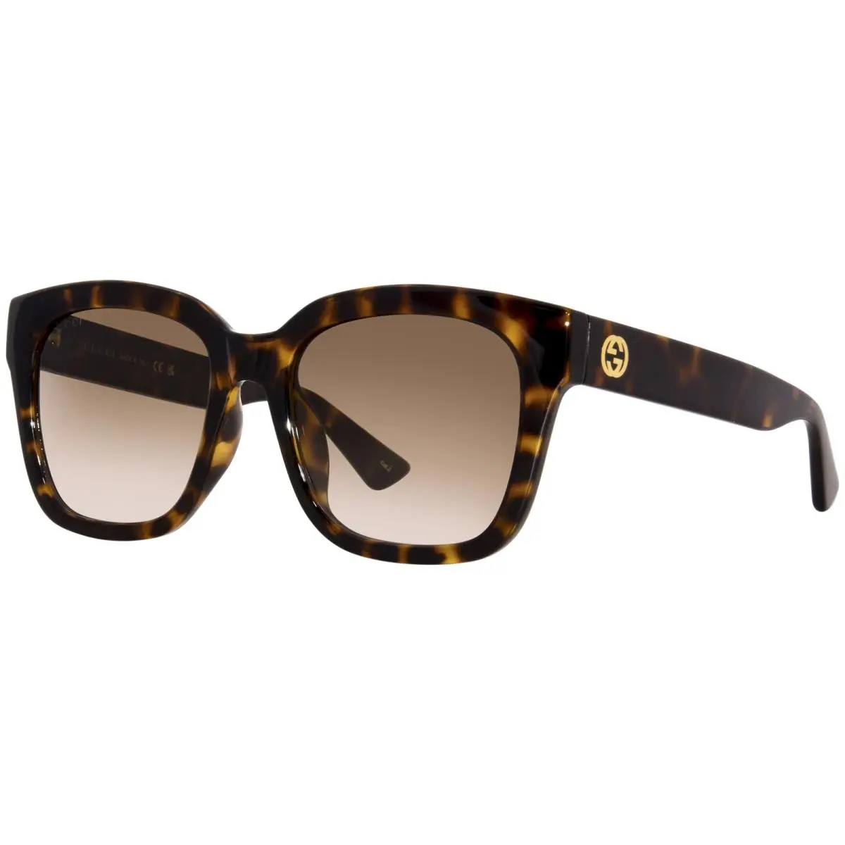 GG1338SK 002 Sunglasses Women`s Havana/brown Gradient Square Shape 54mm by Gucci