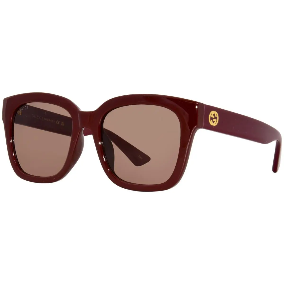 Gucci GG1338SK 004 Sunglasses Women`s Burgundy/brown Lenses Square Shape 54mm