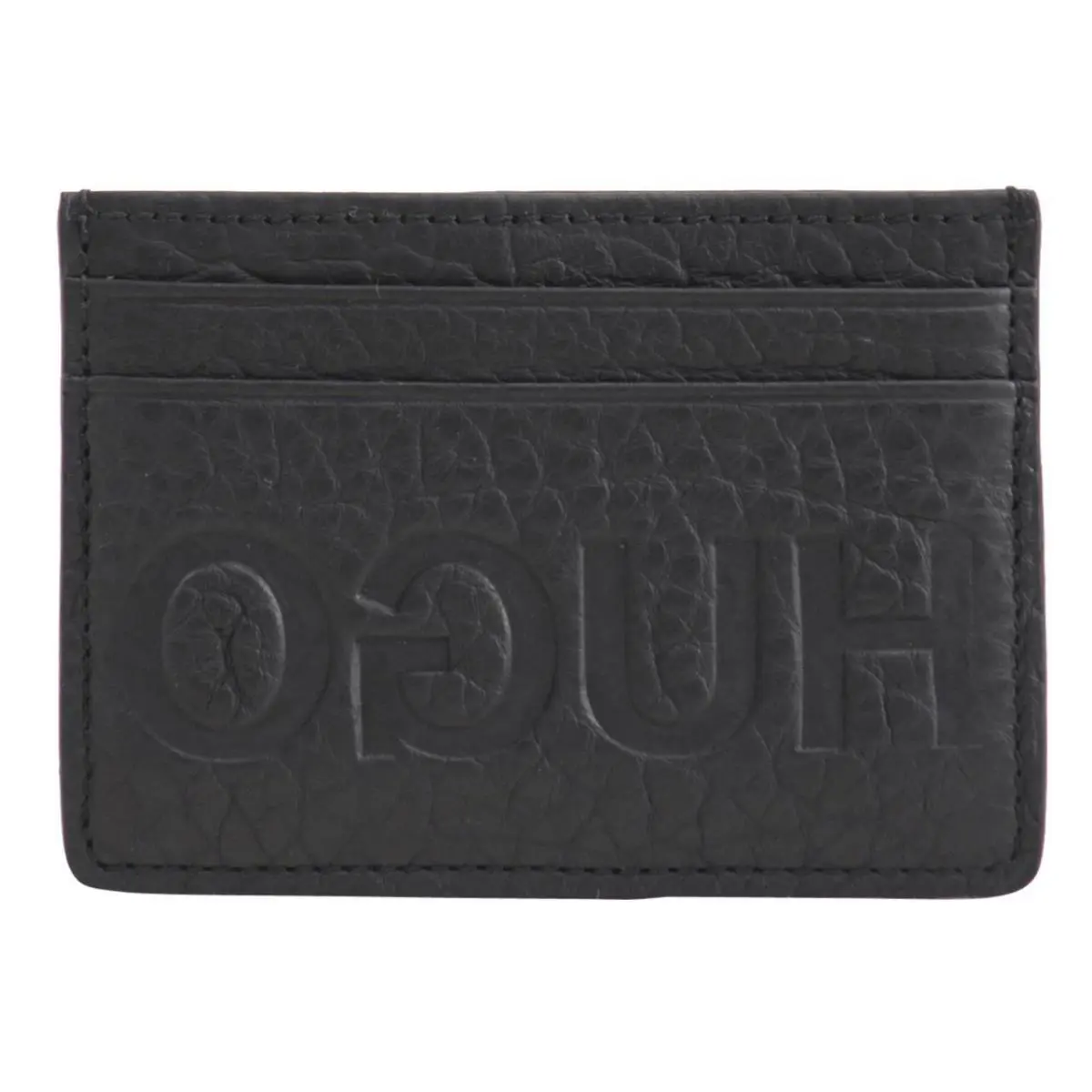 Men`s Victorian-r-s Leather Card Holder Wallet Black by Hugo Boss