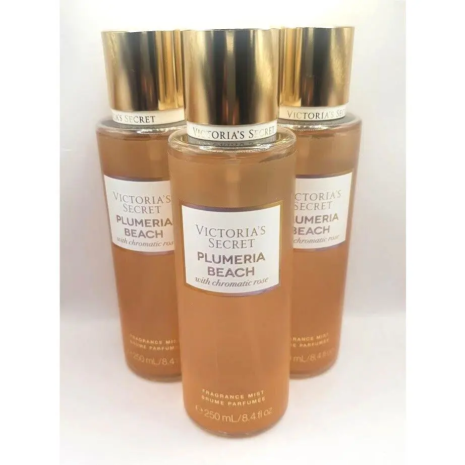 Victoria`s Secret Plumeria Beach Body Mist 8.4 FL OZ Set OF 3