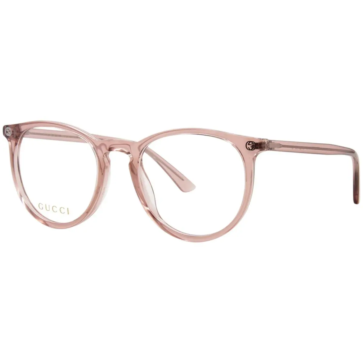 Gucci GG0027O 019 Eyeglasses Frame Women`s Pink Full Rim Round Shape 50mm