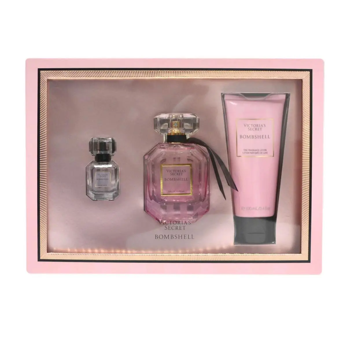Victoria`s Secret Bombshell 3 Piece Gift Set 1.7 Fl Oz Perfume Lotion Edp
