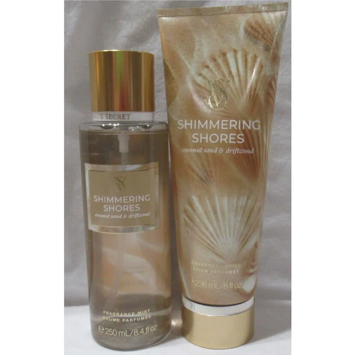 Victoria`s Secret Fragrance Mist Lotion Set Lot of 2 Shimmering Shores