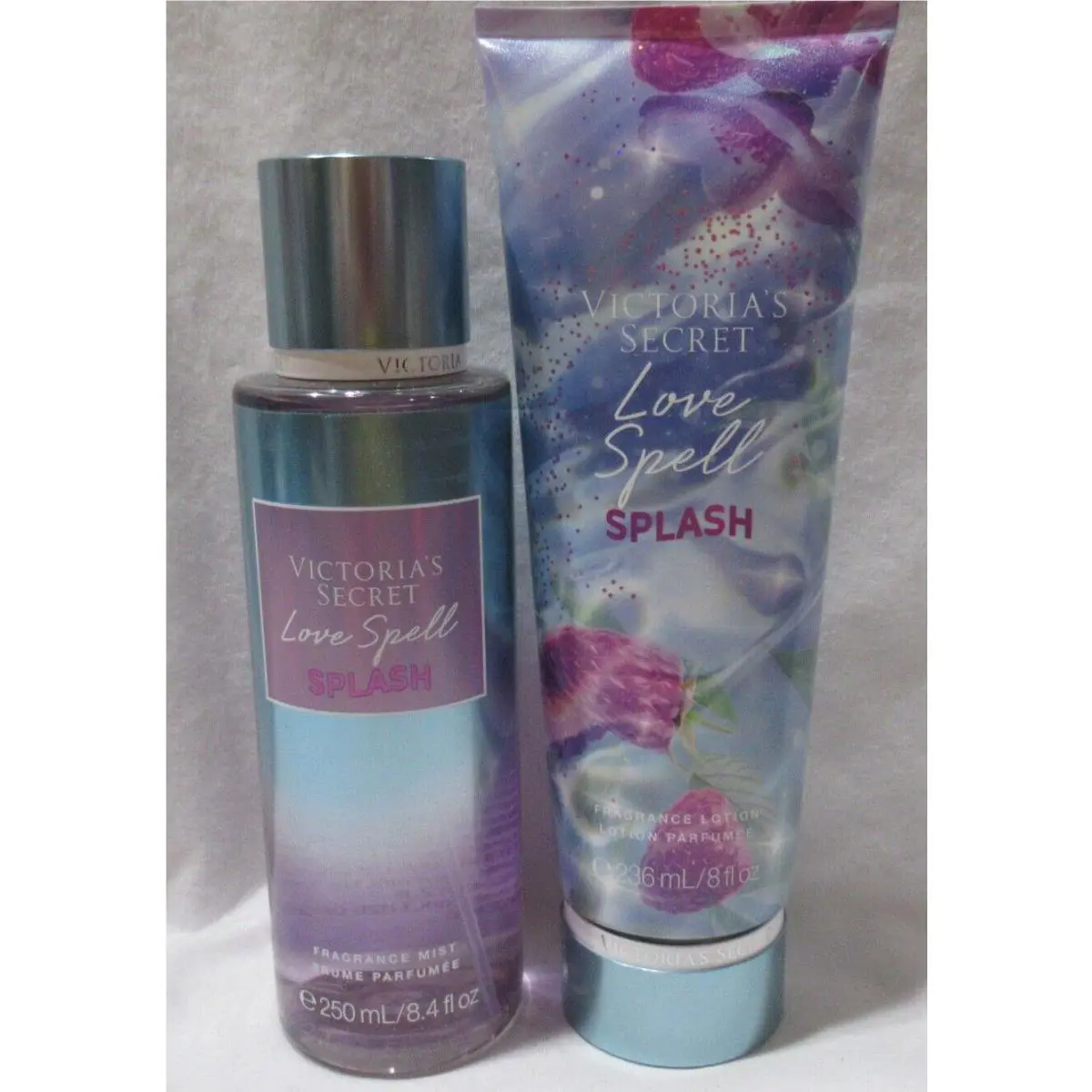 Victoria`s Secret Fragrance Mist Lotion Set 2 Love Spell Splash