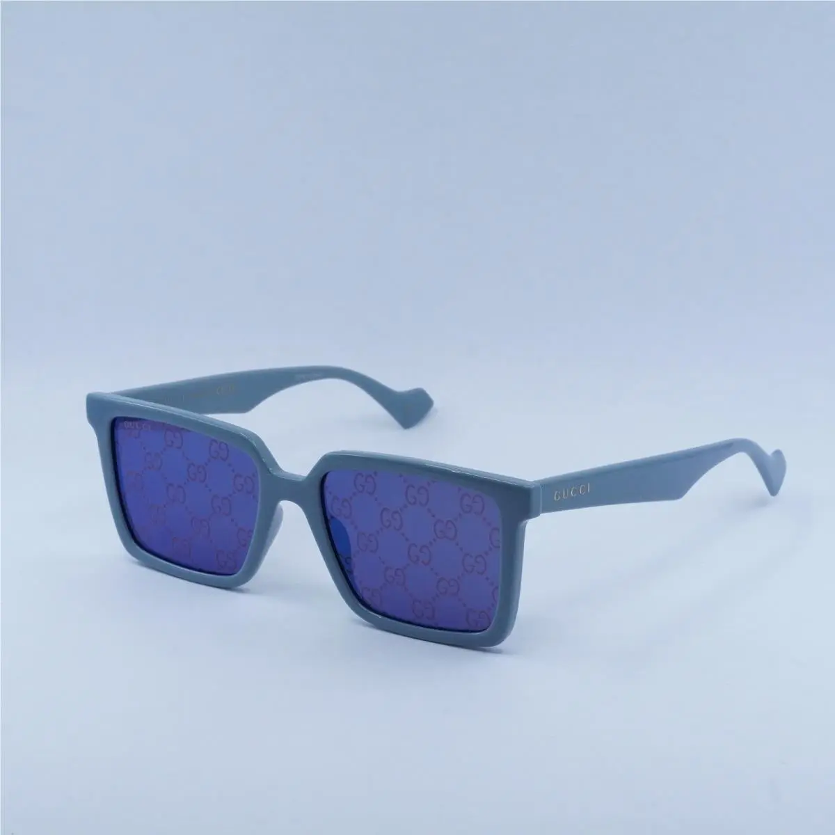 GG1540S 003 Shiny Light Blue/blue Mirror and Violet with GG Pattern by Gucci