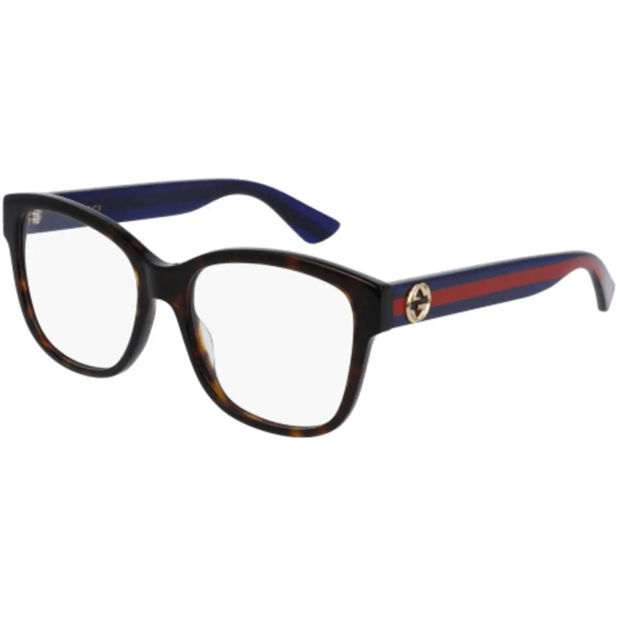 GG 0038 ON-003 Havana / Transparent Blue 003 Size 54 Eyeglasses by Gucci