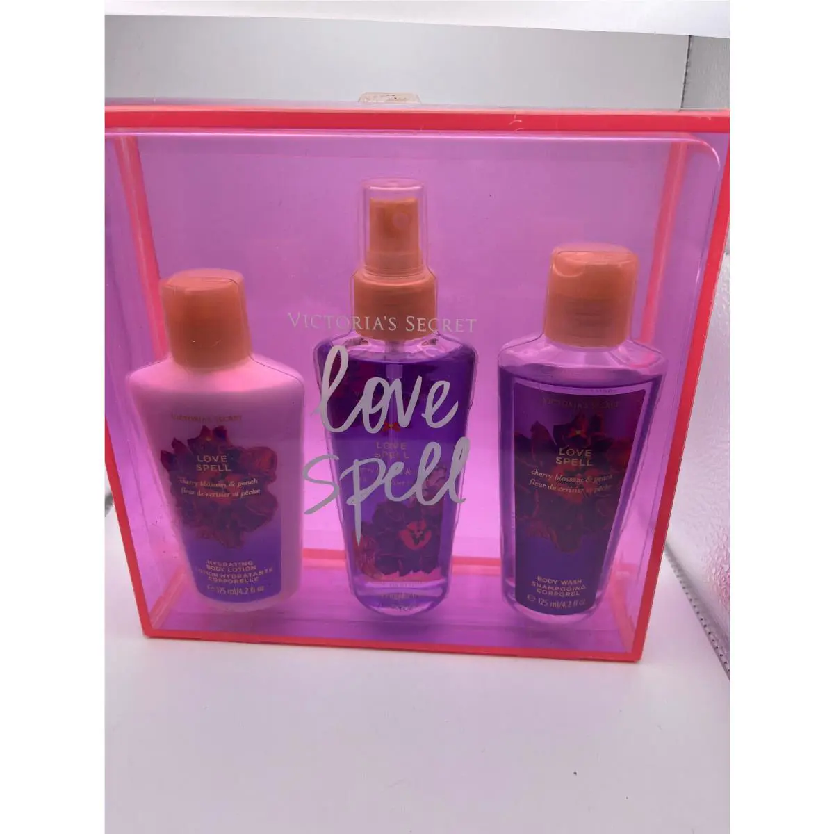Victoria`s Secret Love Spell Mist Body Wash Lotion Gift Set 4.2 Fl. oz