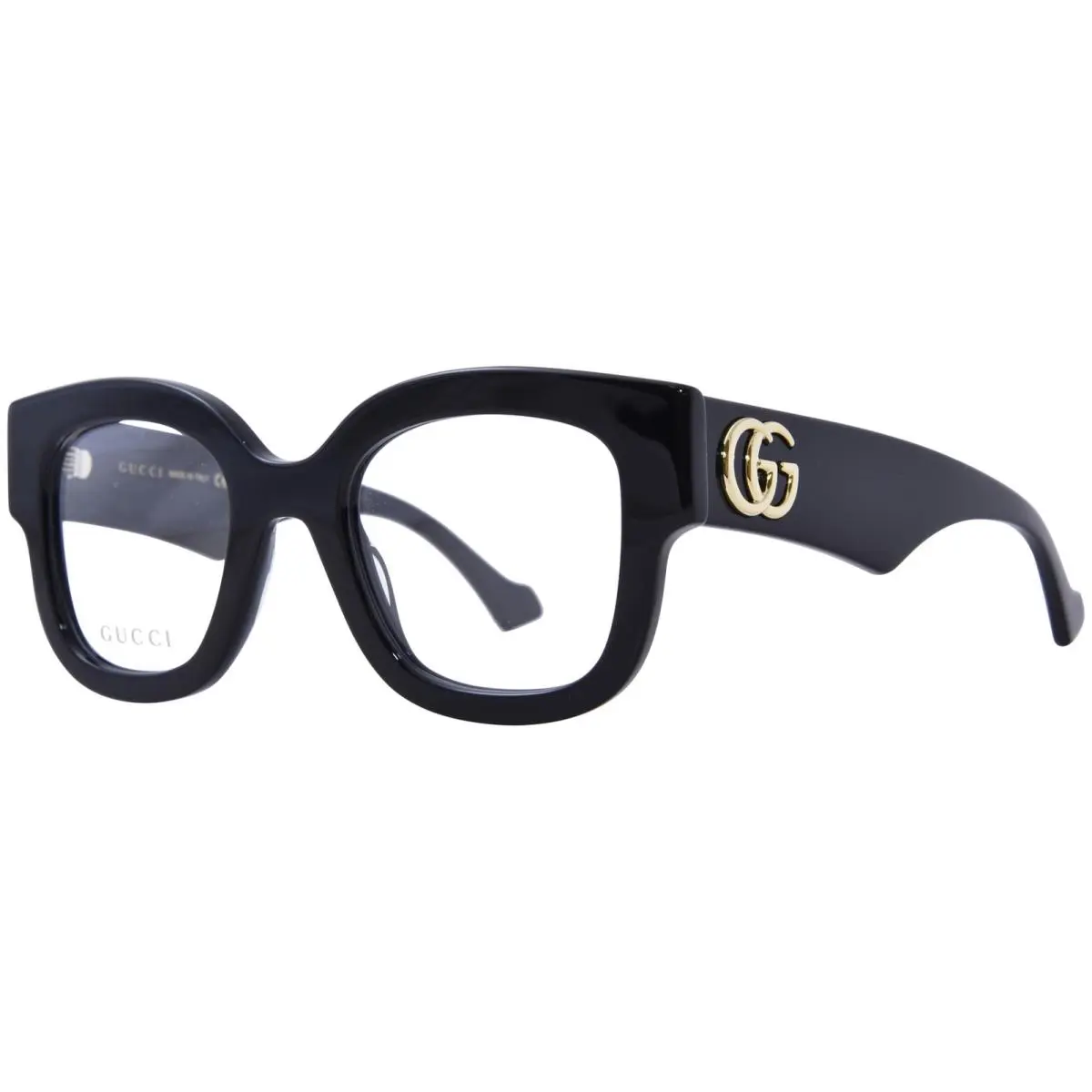 GG1423O 001 Eyeglasses Frame Women`s Black/gold Full Rim Cat Eye 50mm by Gucci