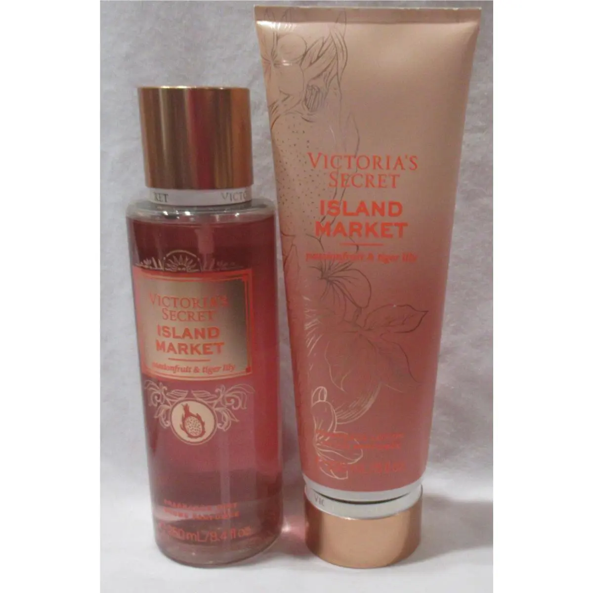 Victoria`s Secret Fragrance Mist Lotion Set Lot of 2 Island Market Tiger Lily