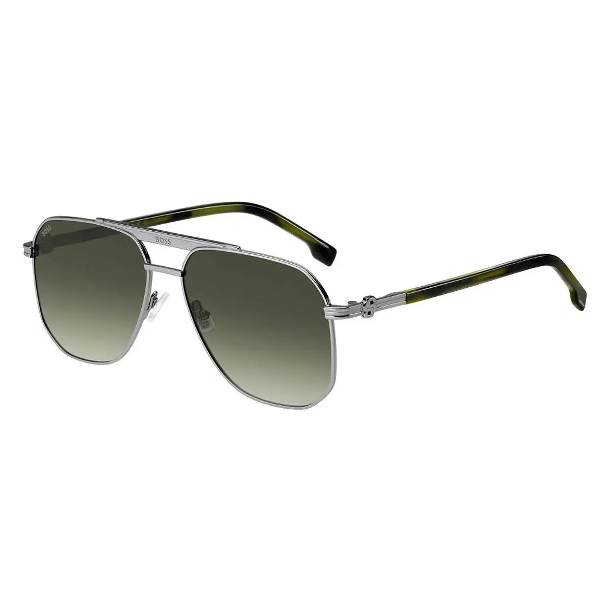 Hugo Boss 1743/S Sunglasses Male Ruthenium Green Horn 59mm