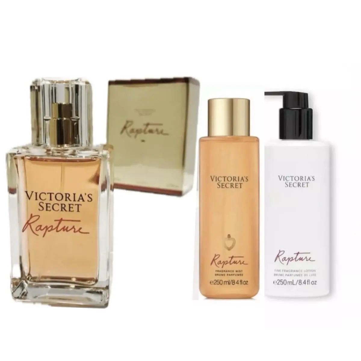 Victoria`s Secret Rapture Cologne Mist and Lotion 3 Pc