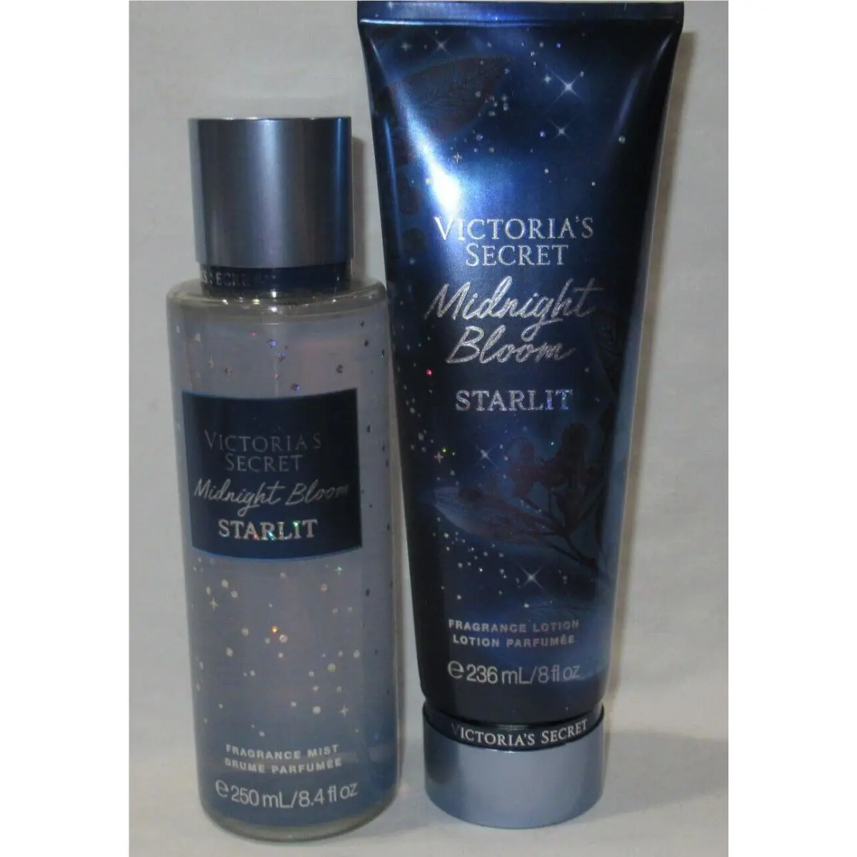 Victoria`s Secret Fragrance Mist Lotion Set Lot of 2 Midnight Bloom Starlit