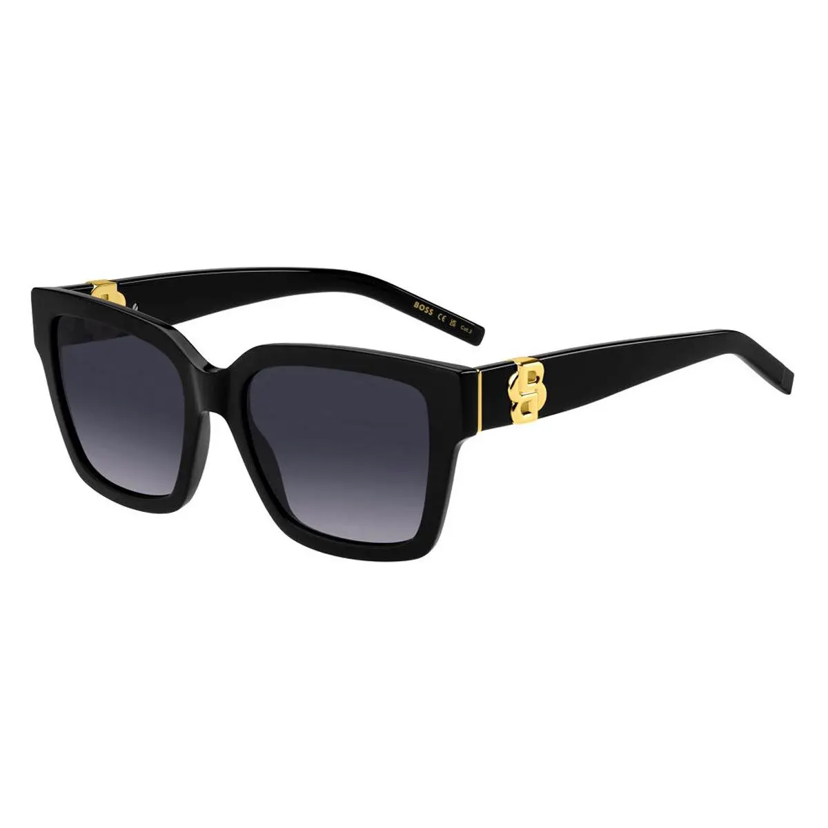 Hugo Boss 1744/S Sunglasses Female Black 54mm - Frame: Black, Lens: Dark Gray Shaded