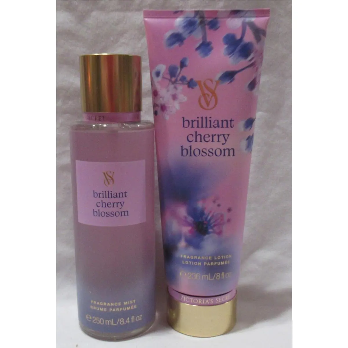 Victoria`s Secret Fragrance Mist Lotion Set Lot of 2 Brilliant Cherry Blossom