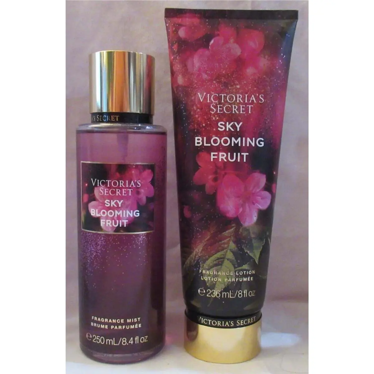 Victoria`s Secret Fragrance Mist Lotion Set Lot of 2 Sky Blooming Fruit