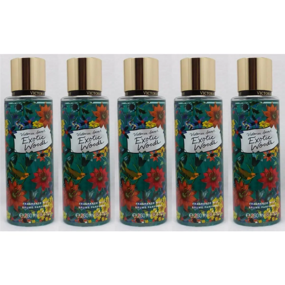 5 Victoria`s Secret Exotic Woods Fragrance Body Mist 8.4 oz