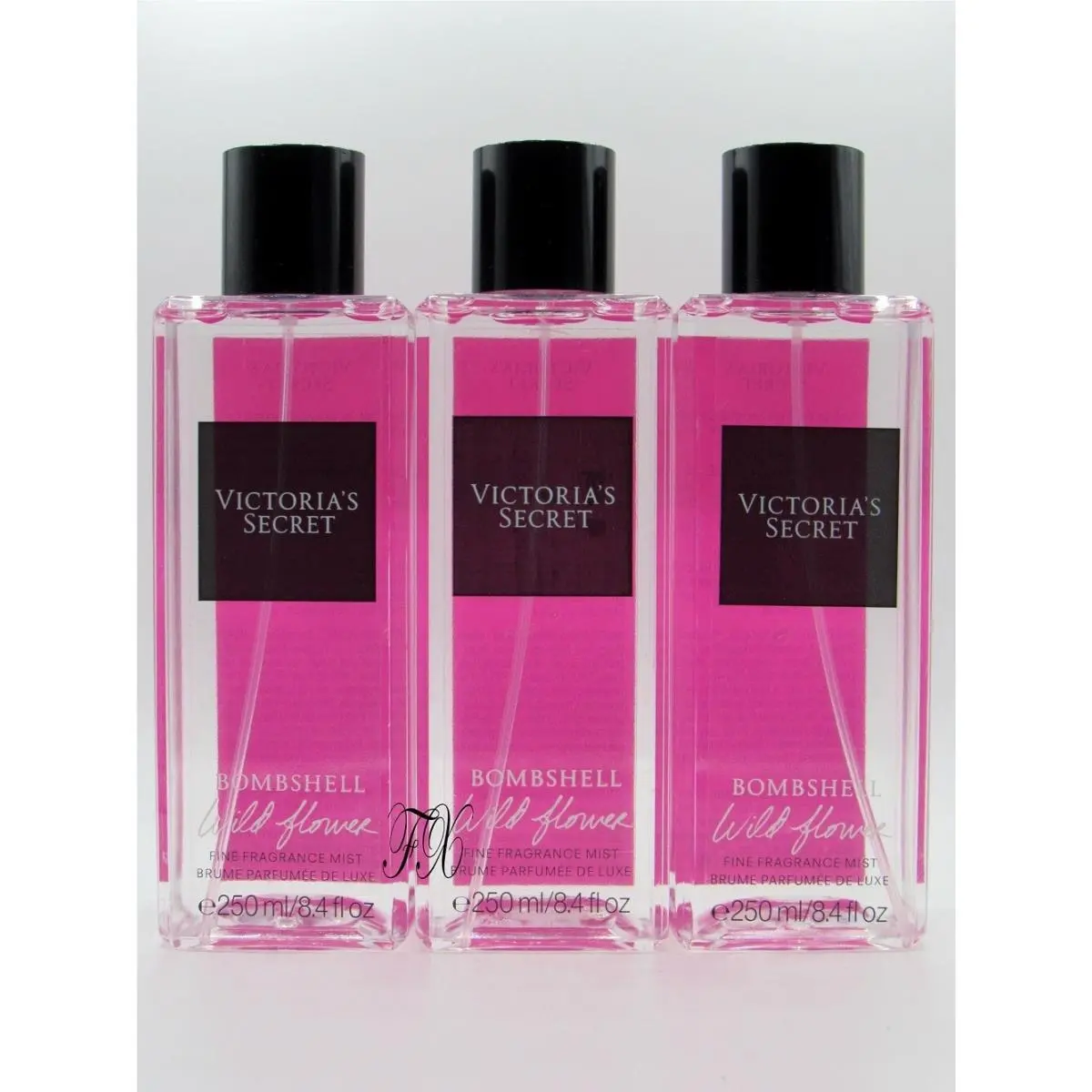 Victoria`s Secret Wild Flower Fragrance Mist Spray 8.4 OZ Lot OF 3 Pcs