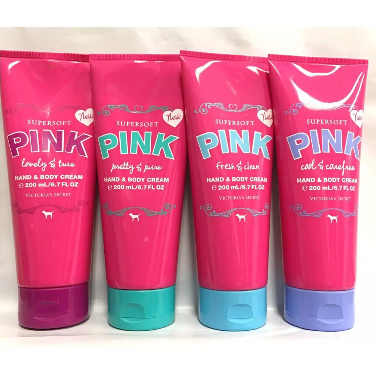 Victoria Secret Pink Supersoft Hand Body Cream 4pc Lot Fresh Cool True Pure