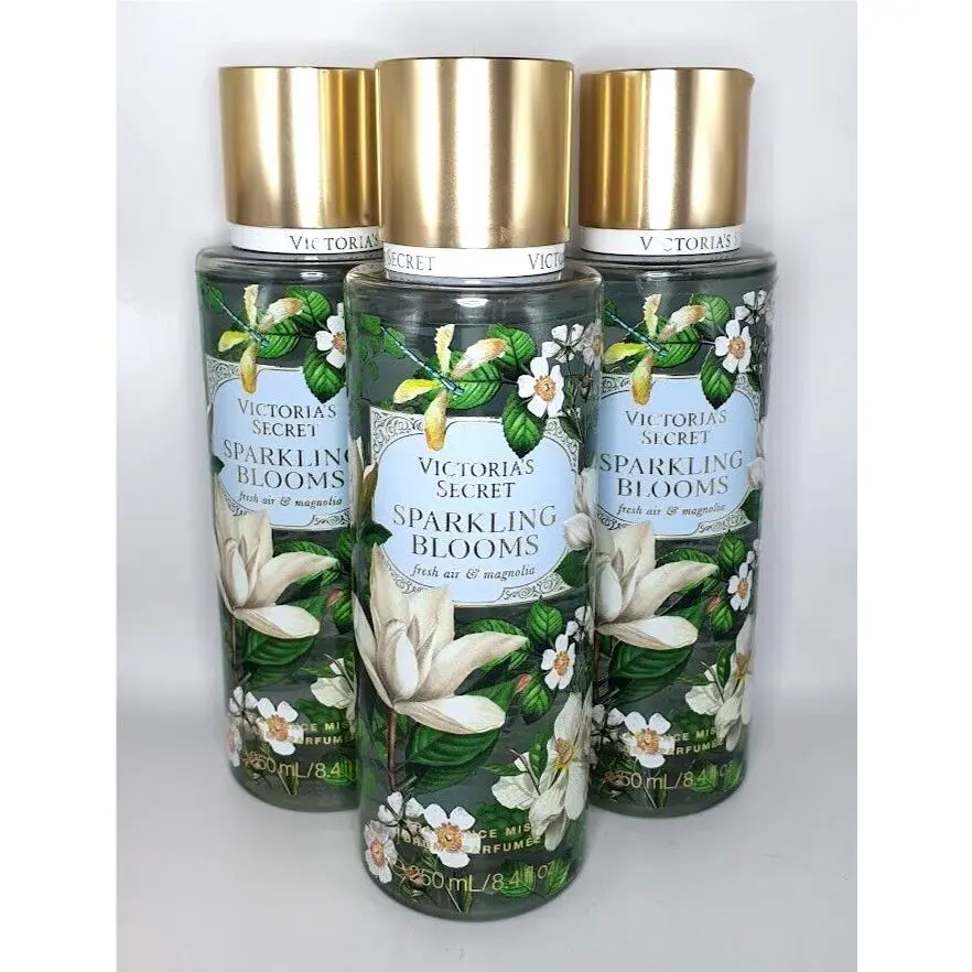 Victoria`s Secret Sparkling Blooms Body Mist 8.4 FL OZ Set OF 3