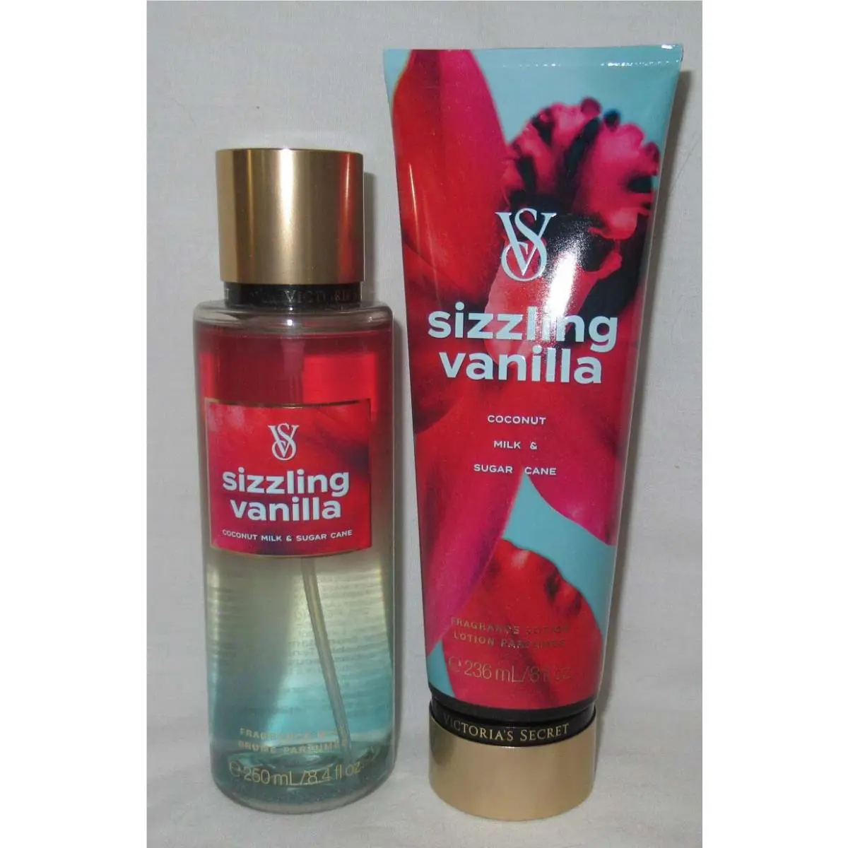 Victoria`s Secret Fragrance Mist Lotion Set Lot of 2 Sizzling Vanilla