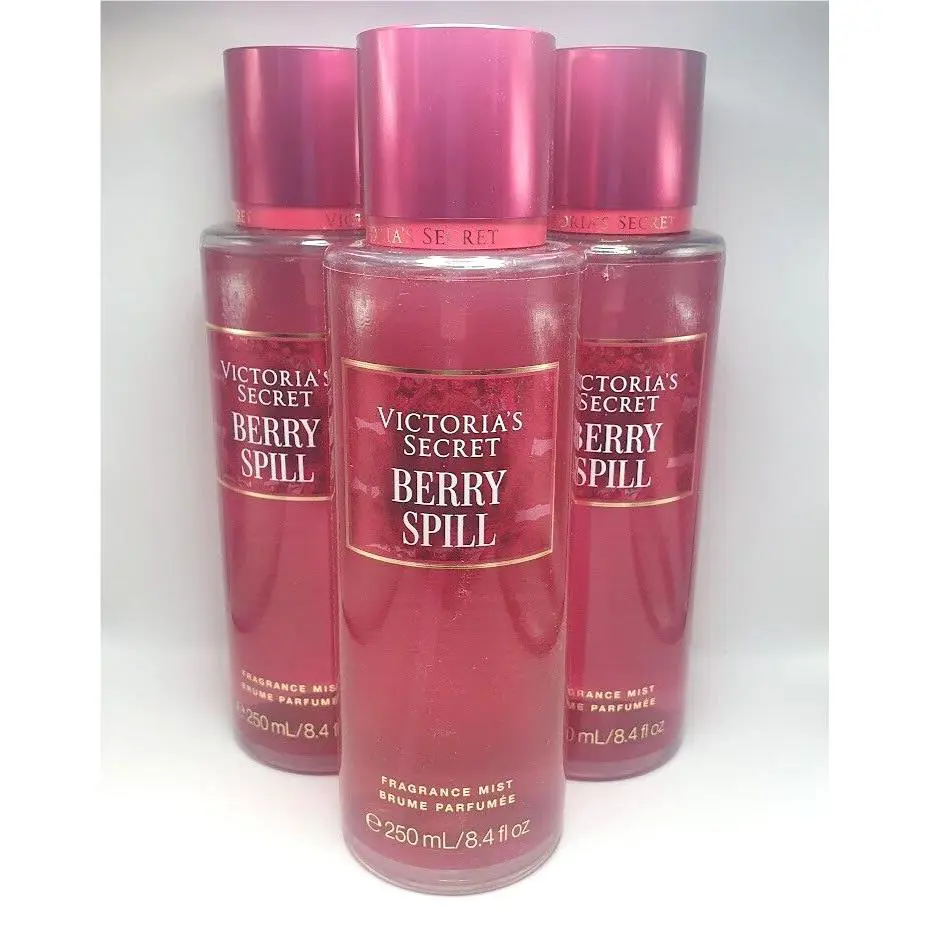 Victoria`s Secret Berry Spill Body Mist 8.4 FL OZ Set OF 3