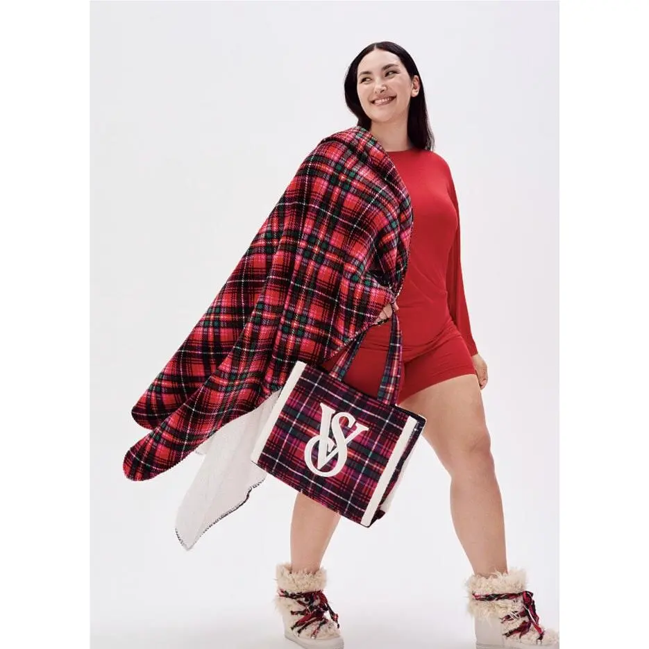 Victoria’s Secret Limited Edition Plaid Tote Blanket
