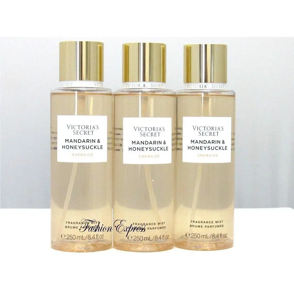 Victoria`s Secret Mandarin Honeysuckle Energize Body Mist 8.4 OZ Lot OF 3 Pcs