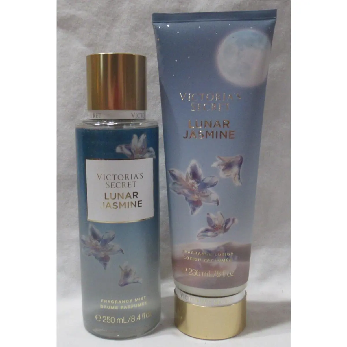 Victoria`s Secret Fragrance Mist Lotion Set Lot of 2 Lunar Jasmine Bergamot