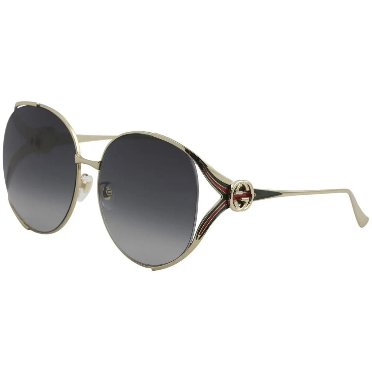 Women`s GG0225S 001 Gold/grey Gradient Lenses Round Sunglasses 63mm by Gucci