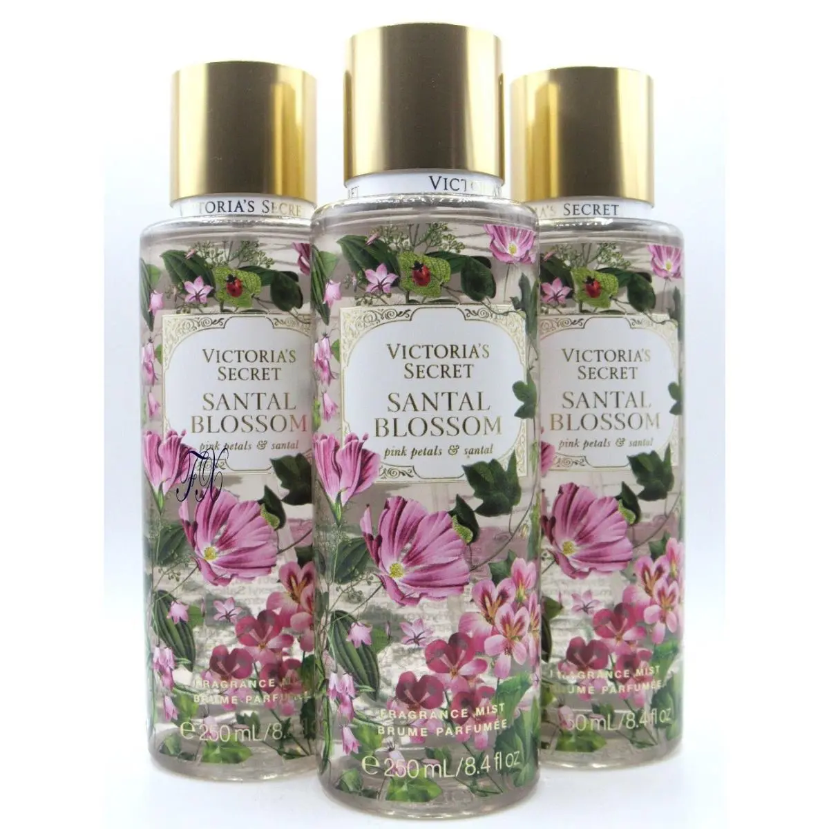 Victoria`s Secret Santal Blossom Fragrance Mist Spray 8.4 OZ Lot OF 3 Pcs