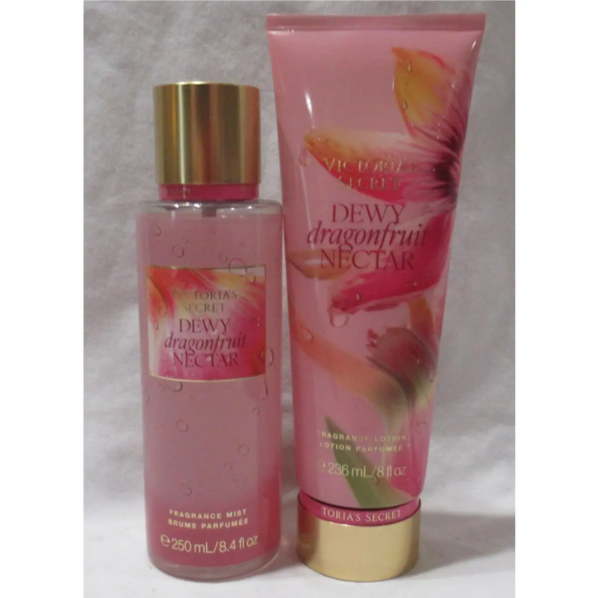 Victoria`s Secret Fragrance Mist Lotion Set Lot of 2 Dewy Dragonfruit Nectar