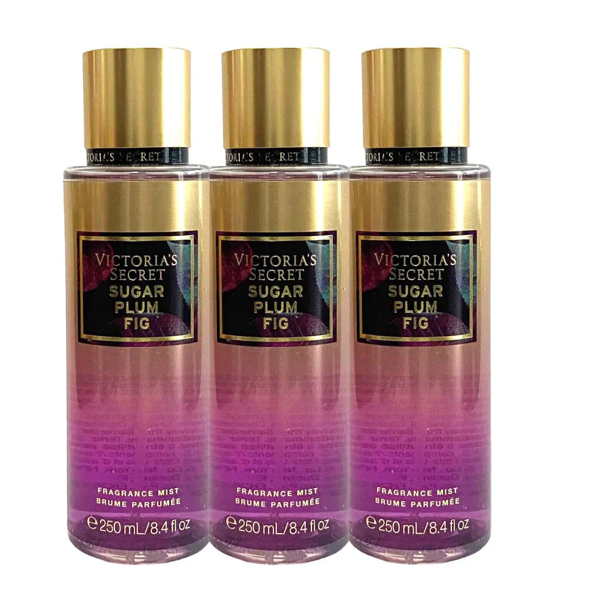 3 Victoria`s Secret Fragrance Mist Sugar Plum Fig 8.4 FL OZ / 250 mL