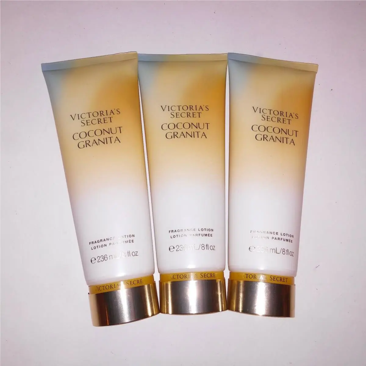 Set of 3 Victoria Secret Fragrance Lotion Coconut Granita Full Size 8oz Each