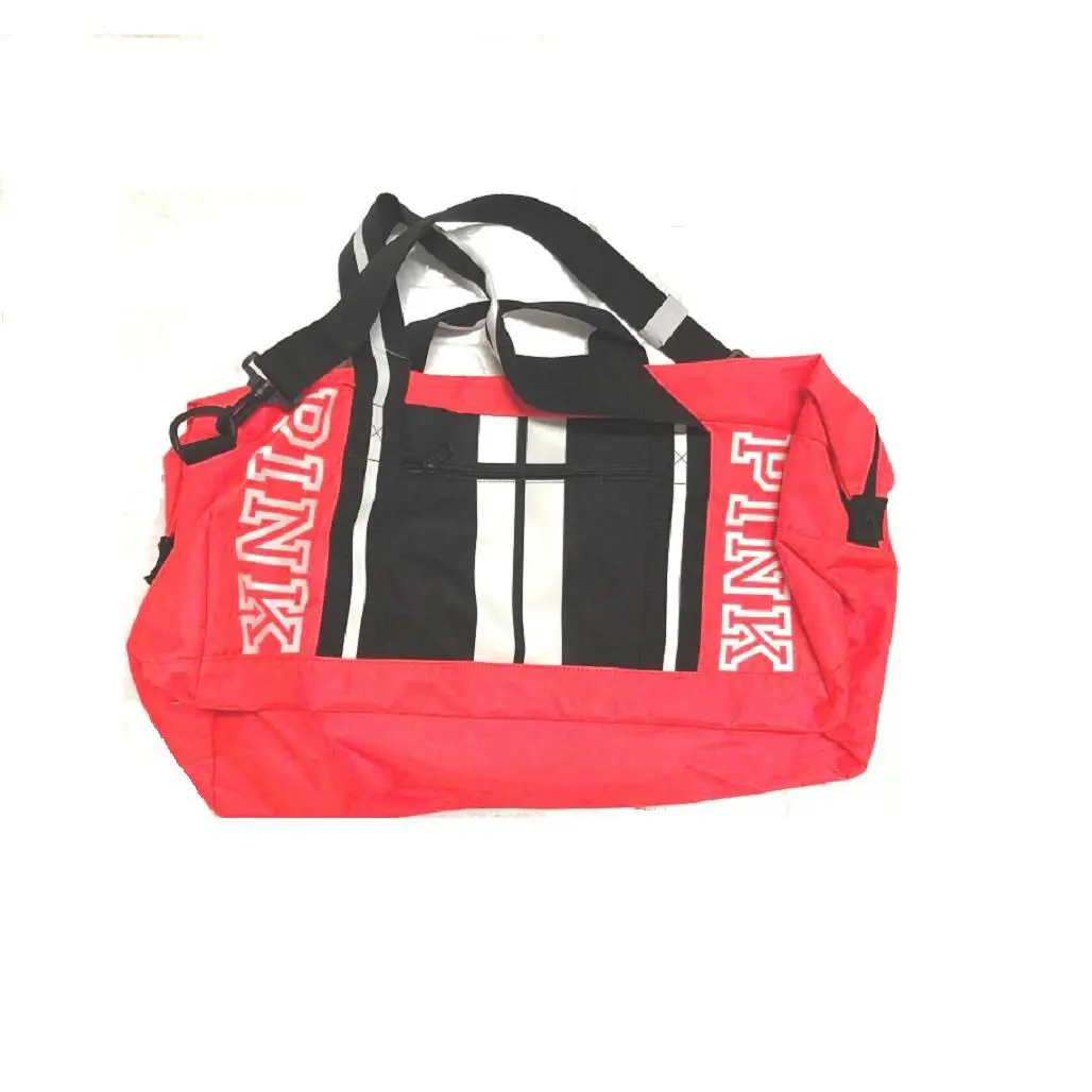 Victoria`s Secret Pink Weekender Duffle Bag Travel Tote Colorblock Neon Pink