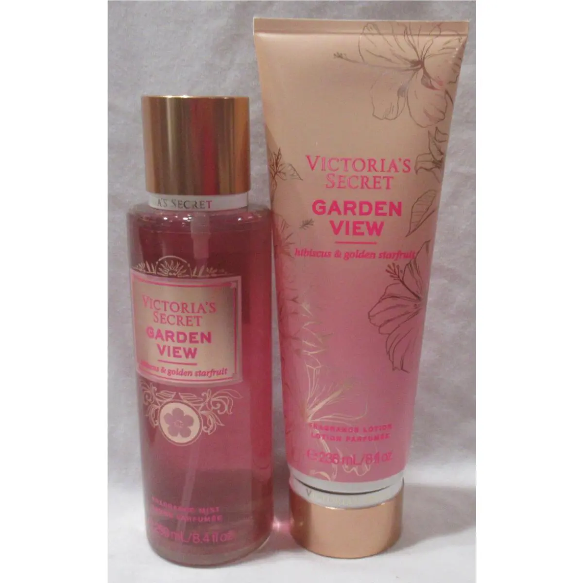 Victoria`s Secret Fragrance Mist Lotion Set Lot of 2 Garden View Mandar