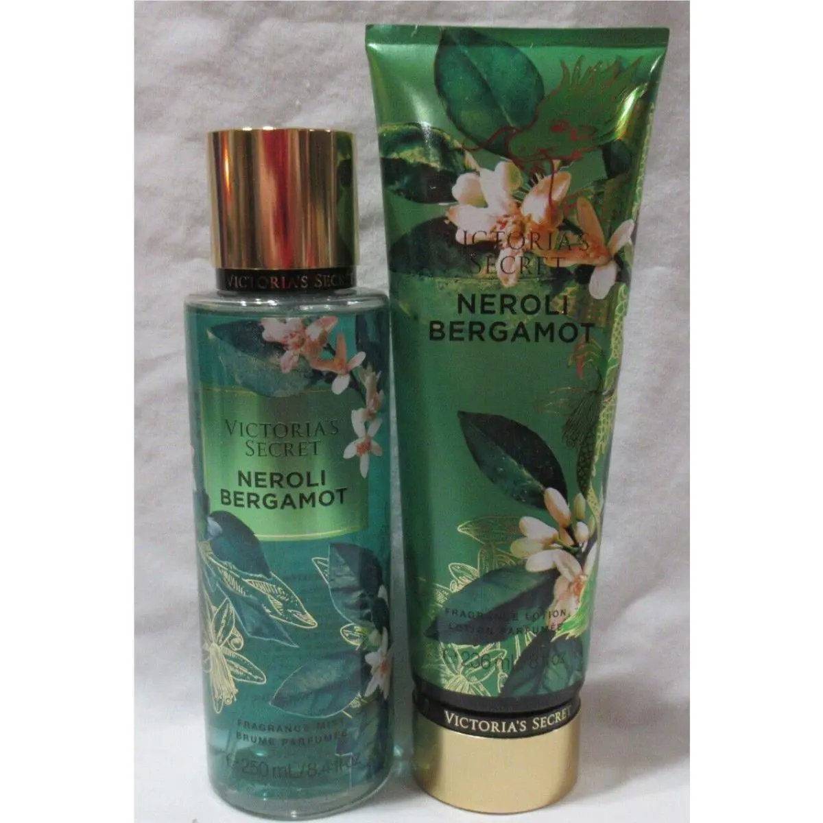 Victoria`s Secret Fragrance Mist Lotion Set Lot of 2 Yr Dragon Neroli Bergamot