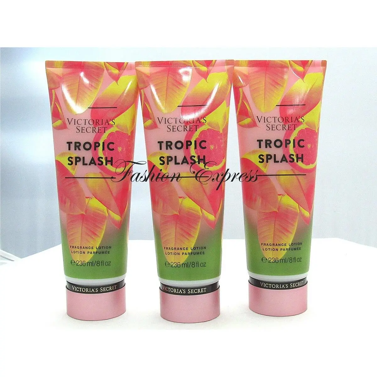 Victoria`s Secret Tropic Splash Body Lotion 8 FL OZ Lot OF 3 Pcs
